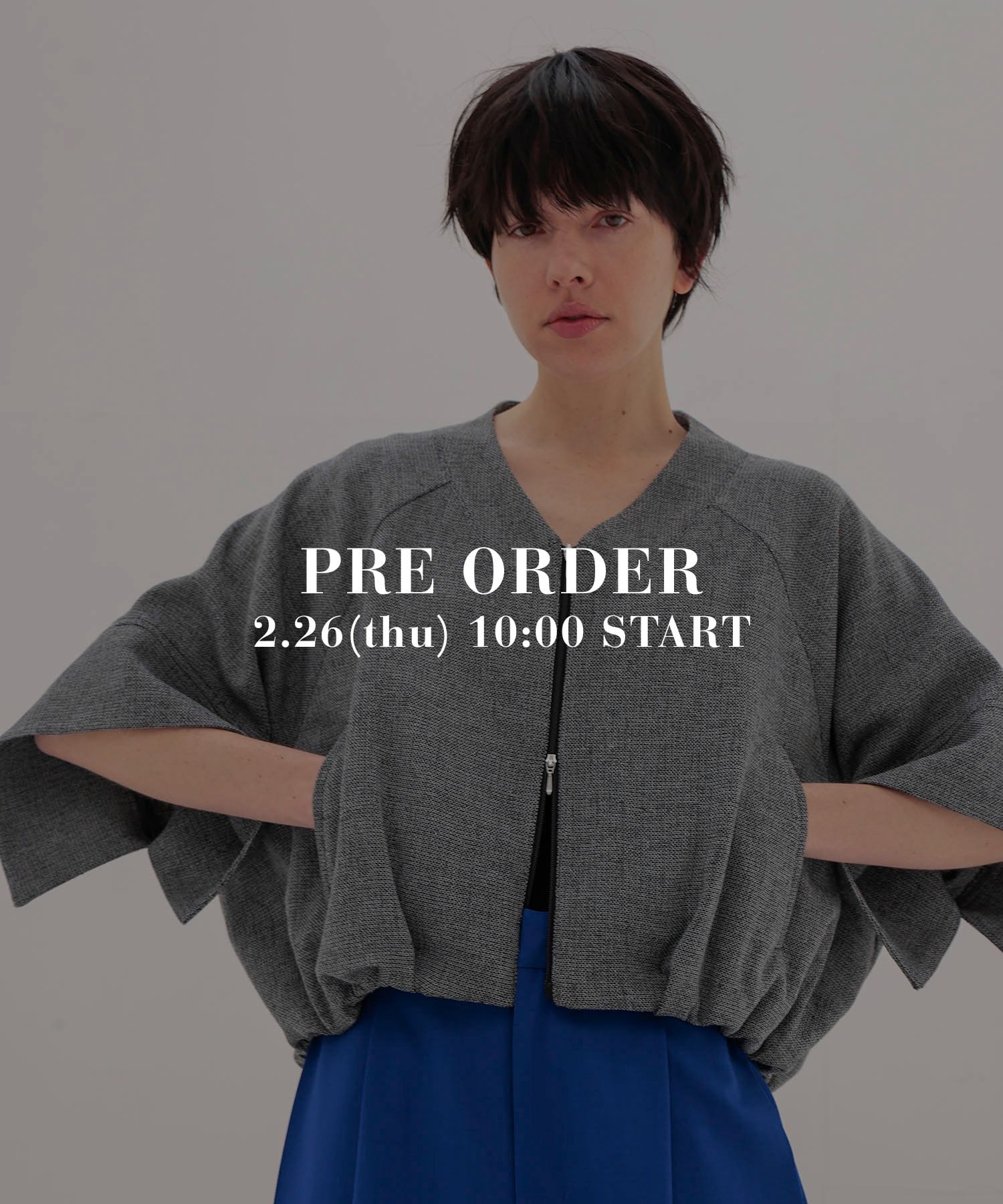 swelling tweed zip blouson